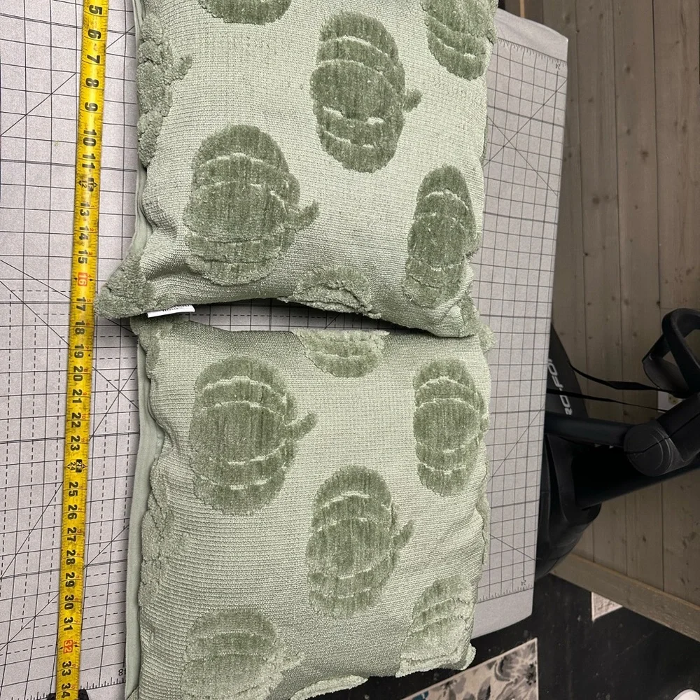 Blessed home Green Pumpkin Textured Pillow Covers Set of Two